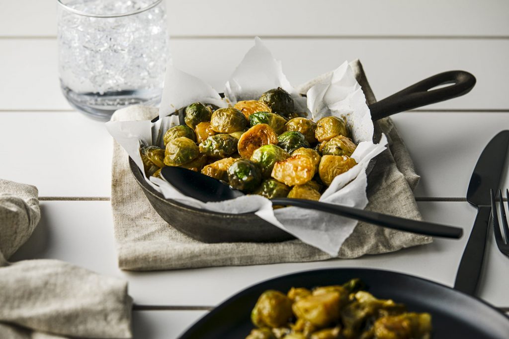 Brussels sprouts with apple cider gravy